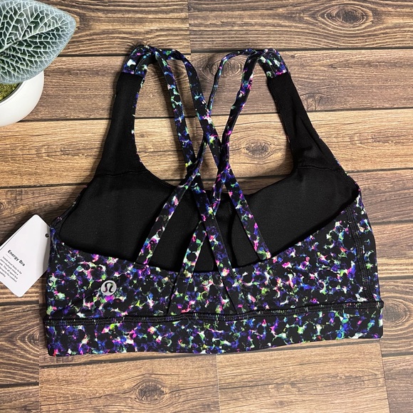 Lululemon Energy Bra Luxtreme NWT Size 4 Black Blue SMMI *Limited Edition* - Picture 4 of 14